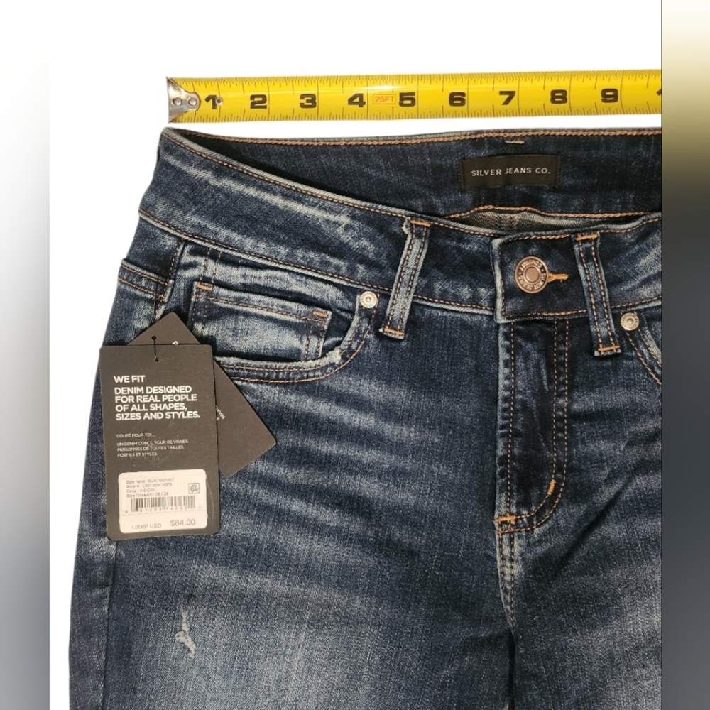 Womens Silver Jeans Co. Suki Curvy Fit Mid Rise Jeans Distressed 28/29 MSRP $84 - Picture 5 of 15